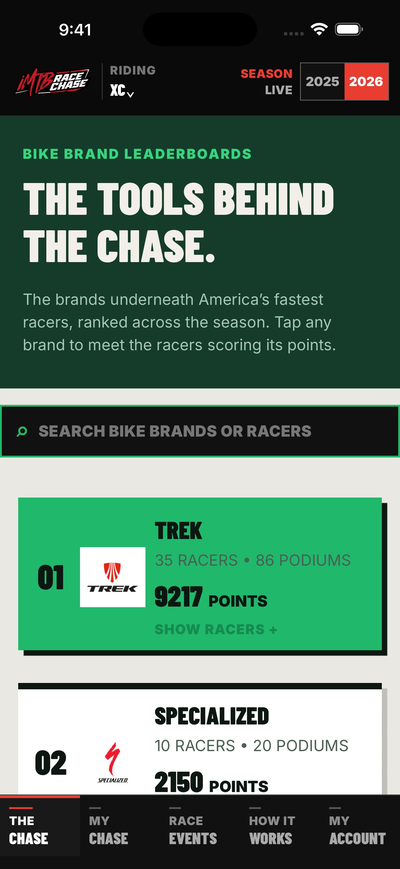 Bike Chase sponsorship placement example